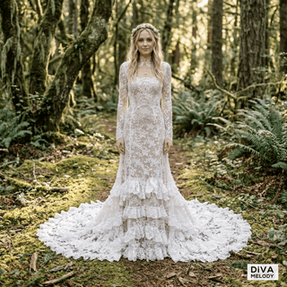 Romantic Lace Mermaid Gown - Diva Melody