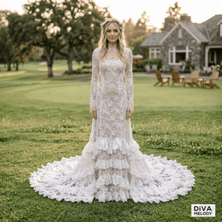 Romantic Lace Mermaid Gown - Diva Melody