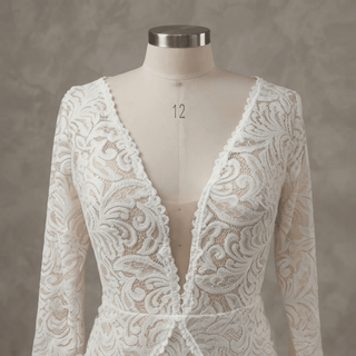 Romantic Lace Sleeve Bridal Gown - Diva Melody