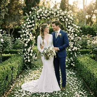 Romantic Lace Sleeve Bridal Gown - Diva Melody