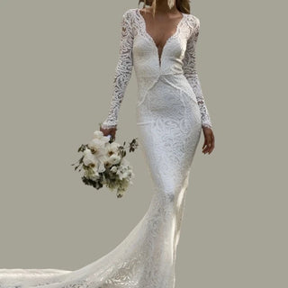 Romantic Lace Sleeve Bridal Gown - Diva Melody