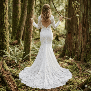 Romantic Lace Sleeve Bridal Gown - Diva Melody