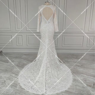 Romantic Lace Sleeve Bridal Gown - Diva Melody