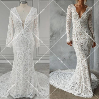 Romantic Lace Sleeve Bridal Gown - Diva Melody