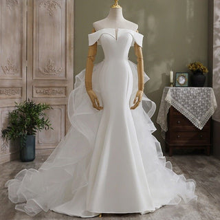 Romantic Off - Shoulder Wedding Gown - Diva Melody