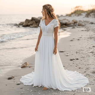Romantic Tulle Lace Wedding Gown - Diva Melody