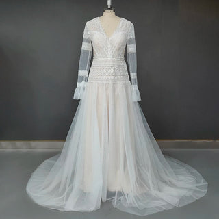 Romantic Tulle Lace Wedding Gown - Diva Melody