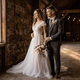 Ruched Tulle Illusion A-Line Wedding Dress - Diva Melody