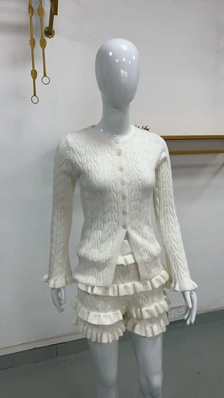 Ruffled Shorts & Long Sleeve Top Set - Diva Melody