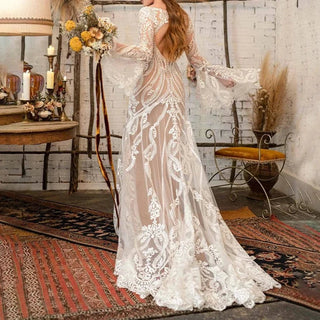 Rustic Lace Mermaid Gown - Diva Melody