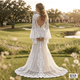 Rustic Lace Mermaid Gown - Diva Melody