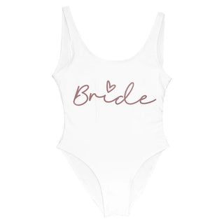 S - 3XL Gold Print Team Bride One - Piece Bachelorette Party Swimsuit - Diva Melody