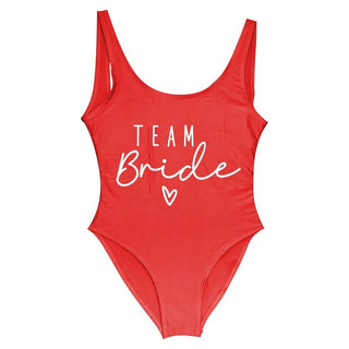 S - 3XL Gold Print Team Bride One - Piece Bachelorette Party Swimsuit - Diva Melody