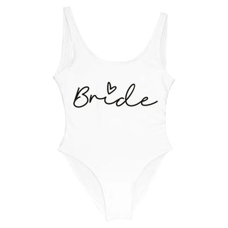 S - 3XL Gold Print Team Bride One - Piece Bachelorette Party Swimsuit - Diva Melody