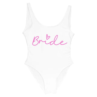 S - 3XL Gold Print Team Bride One - Piece Bachelorette Party Swimsuit - Diva Melody