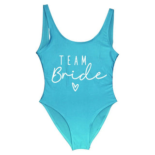 S - 3XL Gold Print Team Bride One - Piece Bachelorette Party Swimsuit - Diva Melody