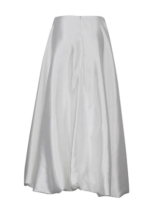 Satin Ankle - Length Skirt Casual Loose Skirt - Diva Melody