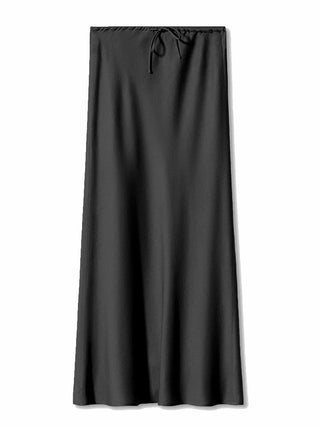 Satin Elegant String Belted Long Skirt - Diva Melody