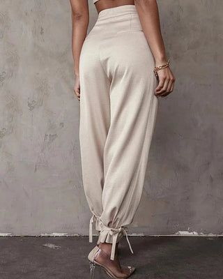 Satin Harem Pants Loose Pleated Pencil Trousers - Diva Melody