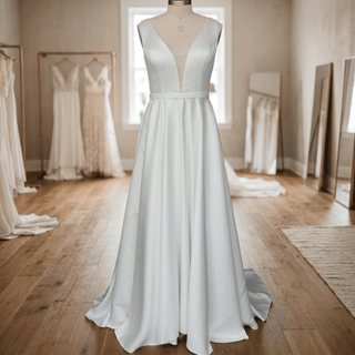 Satin Minimalist Wedding Dress - Diva Melody