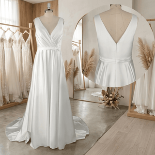 Satin Minimalist Wedding Dress - Diva Melody