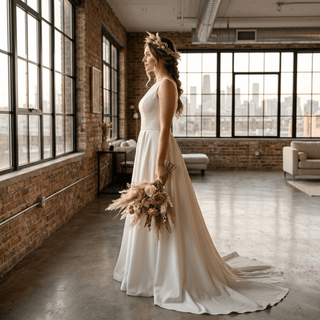 Satin Minimalist Wedding Dress - Diva Melody