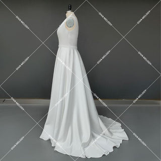 Satin Minimalist Wedding Dress - Diva Melody