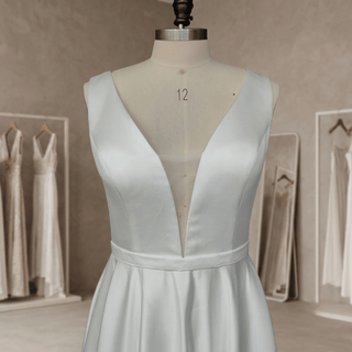 Satin Minimalist Wedding Dress - Diva Melody