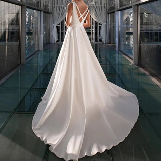 Satin Minimalist Wedding Dress - Diva Melody