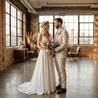 Satin Minimalist Wedding Dress - Diva Melody