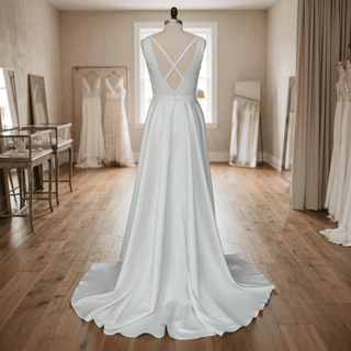 Satin Minimalist Wedding Dress - Diva Melody