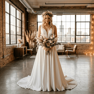 Satin Minimalist Wedding Dress - Diva Melody