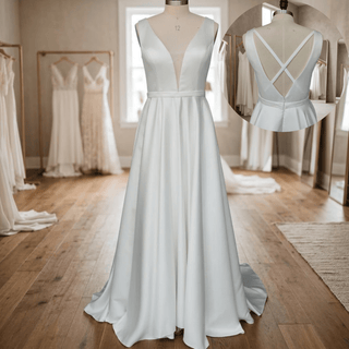Satin Minimalist Wedding Dress - Diva Melody