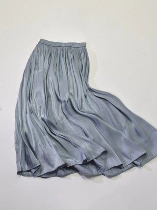 Satin Pleated A - line Midi Skirts - Diva Melody