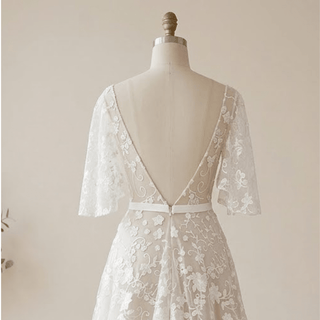 Sequined Lace Wedding Dress - Diva Melody