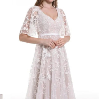 Sequins Lace Boho Wedding Dress - Diva Melody