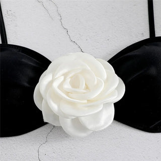 Sexy 3D Flower Bandeau Swimwear Thong 2 set Bikinis - Diva Melody