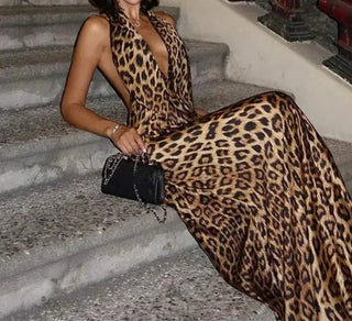 Sexy Backless Leopard Printed Dress - Diva Melody