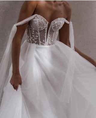 Sexy Beading Lace Beach Wedding Dress - Diva Melody