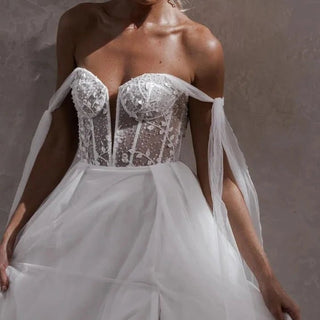 Sexy Beading Lace Beach Wedding Dress - Diva Melody