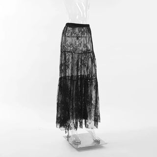 Sexy High Waist Lace Maxi Skirt - Diva Melody