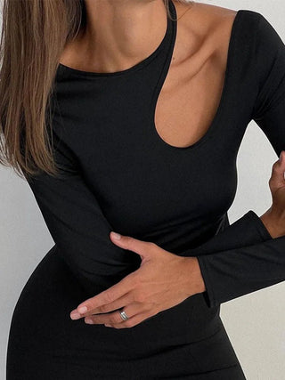 Sexy Hollow Out Long Sleeve Cropped Tee - Diva Melody