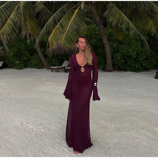 Sexy Long Sleeve Beach Dress - Diva Melody