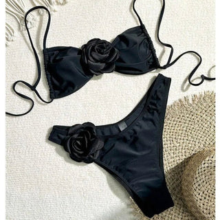 Sexy Rose Applique String 2 sets Bikinis - Diva Melody