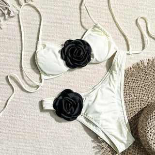 Sexy Rose Applique String 2 sets Bikinis - Diva Melody