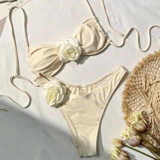 Sexy Rose Applique String 2 sets Bikinis - Diva Melody