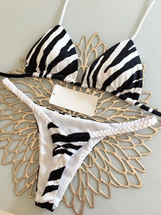 Sexy Thong Bikini Set Zebra Print Women Brazilian Swimwear - Diva Melody