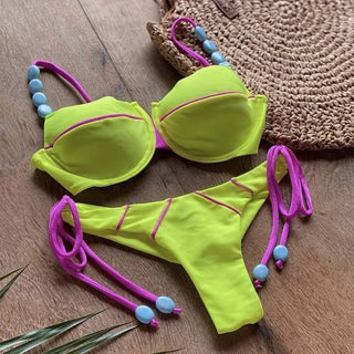 Sexy Two Piece Bikinis Spliced Color Swimsuit - Diva Melody