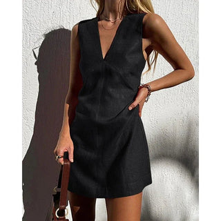 Sexy V - Neck Sleeveless Mini Dress - Diva Melody