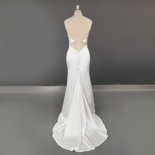 Sheath Wedding Dress with Detachable Tulle Cape - Diva Melody